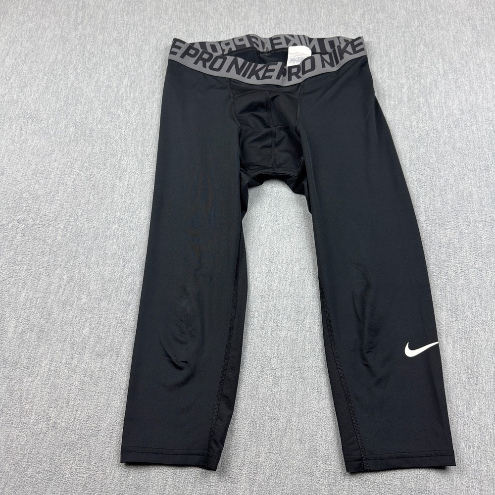 Nike Pro Tight Mens Large Black 3/4‎ Compression Dri-Fit Workout Gym Training